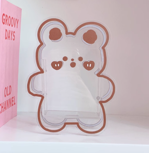 Vigreat personnalisé mignon dessin animé conteneur acrylique porte-stylo Anime bureau Logo personnalisé <span class=keywords><strong>Kawai</strong></span> porte-stylo en plastique avec cadre <span class=keywords><strong>Photo</strong></span> - Product Image 4