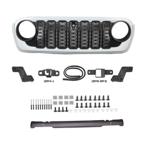 Rejilla Delantera de ABS de Alta Resistencia para <span class=keywords><strong>Jeep</strong></span> Wrangler JL JLU <span class=keywords><strong>Rubicon</strong></span> Sahara Sport 2018-2024, Reemplazo de Rejilla, Fabricante y Proveedor - Product Image 3