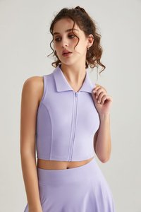 Soutien-gorge de <span class=keywords><strong>sport</strong></span> à fermeture éclair, haute résistance, antichoc, pour la course et le fitness, couleur chair, moulant, pour le yoga - Product Image 3