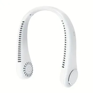 2024 New Portable <b>Mini</b> Hanging Neck Fan Bladeless Neckband Fan Digital Display Power Air <b>Cooler</b> USB Rechargeable Fans - Product Image 4