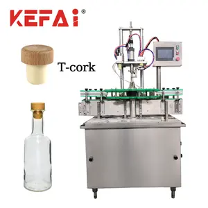 KEFAI Automatic Whine Corking Machine Rotary Whisky T Cork Pressing Machine