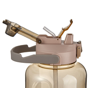 Bouteille d'eau d'hydratation à couvercle multifonction de 2,2 l, 2.2 litres, grandes bouteilles d'eau à boire avec motivation pour le camping en plein air