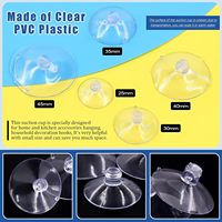 Crochets ventouses plates en PVC 25mm 30mm 35mm 40mm 50mm - Crochet ventouse simple face transparente super puissant pour enseignes et jouets pour chats ISO9001