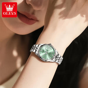 Montre <span class=keywords><strong>Femme</strong></span> OLEVS 3705 de Luxe Classique d'Affaires avec Diamants, Mode, Logo Personnalisé OEM, Calendrier, en Acier Inoxydable, à Quartz - Product Image 3