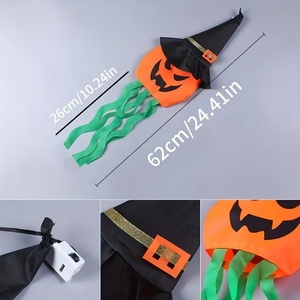 Lámpara decorativa LED de Halloween con forma de sombrero de bruja y calabaza, ambiente festivo, adecuada para fiestas y decoraciones de casas embrujadas - Product Image 2
