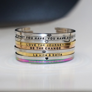 Bracelet Mantra personnalisé, avec texte gravé, Inspiration, rappel de mots - Product Image 3