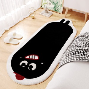 Tapis moderne en fausse fourrure cachemire à imprimé animal, mignon, à poils plats, fabriqué à la machine, écologique, antidérapant, pour chambre à coucher, chevet, long couloir, décoration - Product Image 2