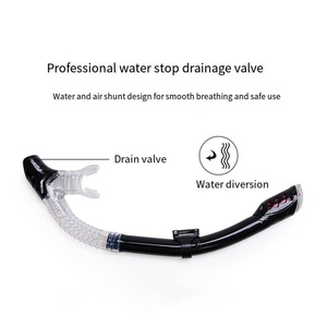 Toptan su geçirmez silikon yetişkin şnorkel ekipmanları anti-dalga solunum tüpü ile kuru dalış solunum cihazı - Product Image 2