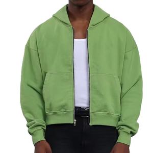 High Quality Full Zip <b>Hoodie</b> Oversize Custom 100% Polyester Knitted Custom Color - Product Image 3