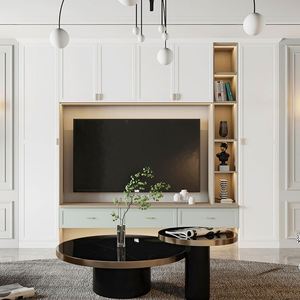 <b>TV</b> <b>Cabinet</b> Modern Luxury <b>Wall</b> Unit Design for Living Room Furniture with Floating <b>Wall</b> <b>Mounted</b> Stand - Product Image 1