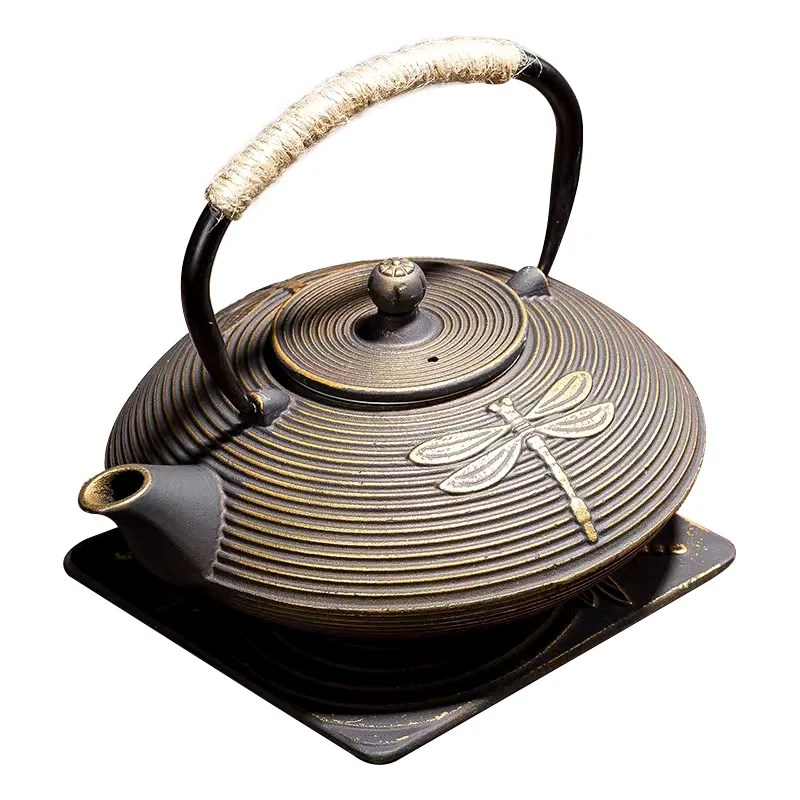 800ml mô hình tùy chỉnh cấp thực phẩm men gang ấm trà với thép không gỉ lọc nước nóng Ấm đun nước