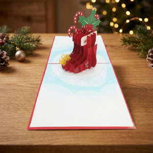 Vietcraft Custom Design Christmas New <b>Year</b> Sock 3D Pop Card Handicraft Paper Crafts Handmade Custom Logo Wholesale Top Trending - Product Image 3