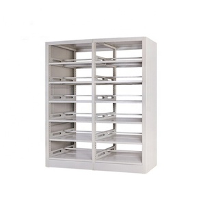 Étagère à livres double face moderne en <span class=keywords><strong>acier</strong></span> inoxydable pour bibliothèque scolaire, 5 étagères, structure KD, écologique, durable, couleur RAL - Product Image 3