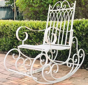 नवजात बच्चों के लिए nordic शैली प्राचीन गन्ना रॉकिंग कुर्सी के लिए लघु बेडरूम सफेद नॉर्डिक ग्रे पोर्टेबल आयरन - Product Image 3