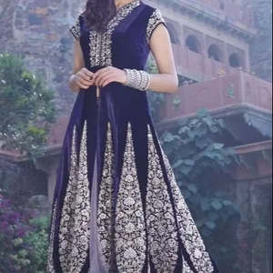2019 Stylish Indian/Pakistani Wedding Dress Heavy Zardozi Embroidery Duptta <b>Velvet</b> <b>Jacket</b> Lehenga Featuring Elegant <b>Velvet</b> - Product Image 6
