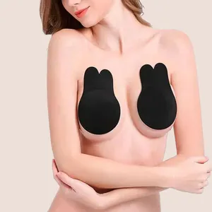 Nuovo Design a forma di coniglio Bunny Lift Up copricapezzoli reggiseno adesivo invisibile riutilizzabile seno Pasty
