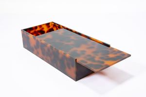 Estuche de Lujo Moderno para Mahjong con Textura de Concha de Tortuga Retro, Interior Transparente Visible, Diseño de Cierre Deslizante, Portátil - Product Image 4