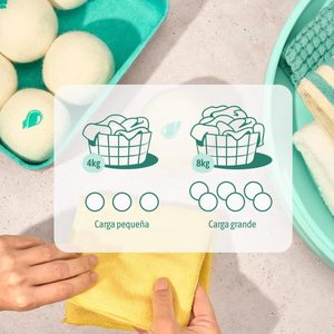 Boules de laine <span class=keywords><strong>Natulim</strong></span> Espagne pour sèche-linge - Adoucissant naturel pour tissus réutilisable, réduit les plis, économise le temps de séchage, solution écologique - Product Image 4