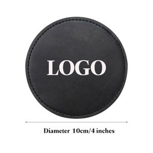 Custom Logo Luxury Promotional <b>Gifts</b> Engraving logo Real PU Leather coaster 10cm Waterproof Multi-colored Coaster <b>for</b> Coffee - Product Image 3