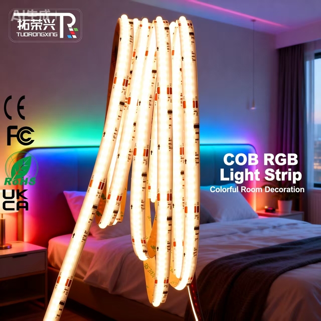 TRX RGB COB Strip Light 630Chips/M 12V/24V USB IP20 Programmable LED Bar Lights Ws2811 Addressable RGBW Strip