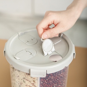 <b>Kitchen</b> Sealed Food Storage Can Four Compartments Grain Storage Container Airtight Clear Pantry Organizer Rice Cereal Dispenser - Product Image 4