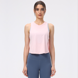 Nueva moda, diseño de <span class=keywords><strong>malla</strong></span> Sexy para <span class=keywords><strong>mujer</strong></span>, ropa activa, suave, transpirable, estilo suelto, camiseta sin mangas, Top corto de Yoga activo, ropa de entrenamiento - Product Image 3