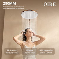 Ensemble de douche pluie multifonctionnel de luxe haut de gamme en laiton brossé or rose thermostatique