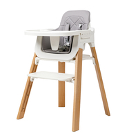 Chaise haute bébé portable en bois moderne pour restaurant, certifiée EN14988, 0-12 mois