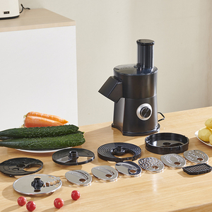 Robot culinaire électrique 8-en-1 : Hachoir à salade, râpe à fromage spirale, trancheuse alimentaire, <span class=keywords><strong>coupe</strong></span>-légumes rotatif - Product Image 1