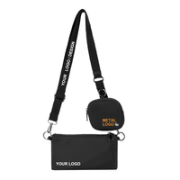Tas ponsel selempang dada bahu tunggal Logo kustom dompet dompet persegi dua potong wanita modis merek baru