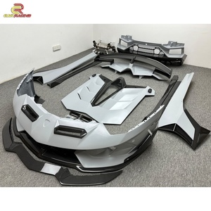 Nuevo Kit de Carrocería Adicional Estilo SVJ de Fibra de Carbono Semibrillante con Tejido Twill para Parachoques y Alerón Trasero de Lamborghini Aventador LP700 - Product Image 2