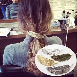 Vintage Fashion Leaf Feather Hair Clip Hairpin per le donne Girl accessori per capelli Barrette Hair Ornament Decoration Headwear R1091