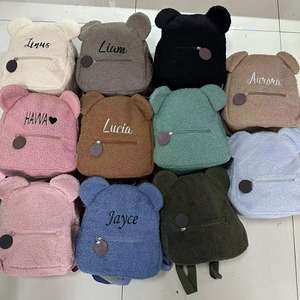 Lindo Oso de felpa <span class=keywords><strong>mochila</strong></span> bordada <span class=keywords><strong>nombre</strong></span> Otoño Invierno niños al aire libre bolsos de hombro personalizados bolsas de regalo para niños - Product Image 4