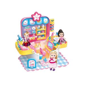 Nouvel arrivage de jouets de simulation de rôle de maison de poupée pour enfants, mini ensemble de maquillage de coiffure avec poupées de bébé et accessoires - Product Image 1