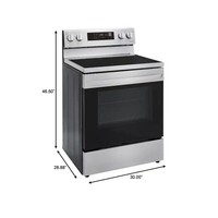 Cuisinière électrique en acier inoxydable avec four de 5 pieds cubes, 4 brûleurs, plaque de cuisson à serpentin, modèle autoportant pour cuisine domestique