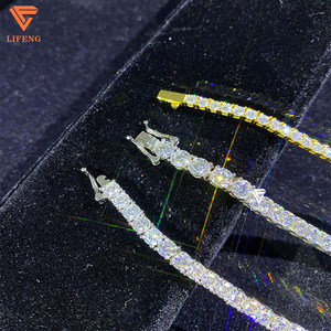 Precio de fábrica 3mm 4mm 5mm Moissanite Diamond Tennis Cadenas Hip Hop Joyería de plata Collares Pulseras para hombres Mujeres Regalo - Product Image 6