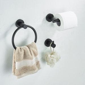 डुक्सीनी आधुनिक डिजाइन काले स्टेनलेस स्टील तौलिया रैक शेल्फ उच्च ग्रेड धातु शौचालय सामान बाथरूम सहायक उपकरण - Product Image 2