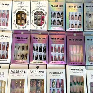 <span class=keywords><strong>Uñas</strong></span> Postizas Hechas a Mano, Resistentes y Reutilizables, Diseño Cuadrado para Aplicación en Dedos, Caja Sorpresa, Venta al por Mayor - Product Image 4