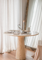 Meuble de salon en marbre moderne, Table basse en travertin naturel, Table à manger, Table basse en travertin