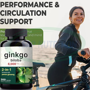 Capsules de feuilles de Ginkgo Biloba 500 mg par portion, 60 capsules, compléments alimentaires à base de plantes de qualité alimentaire pour adultes - Product Image 4