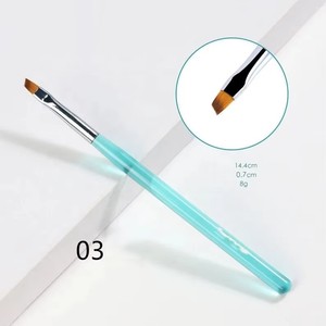 Nail Art Brush Liner Painting Pen Nylon <b>Builder</b> Flat Drawing Manicure Brush UV+LED Curing Metal Handle Nail Art Tools - Product Image 5