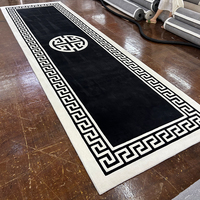 Black White Color Handmade Carpet Runner wool Area Rugs