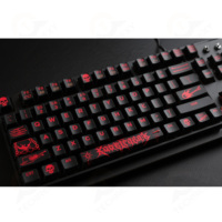 Personnalisé Noir Rouge Keycaps Tactique Crâne Icônes Clavier De Jeu Professionnel PBT Matériel 104 Keycaps Set