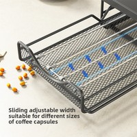 Présentoir à capsules de café en bambou, support de comptoir de bar, boîte de rangement de sachets de thé de style tiroir, étagère surélevée pour machine à café