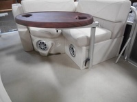 Support de table en alliage d'aluminium argenté réglable en hauteur et pivotant à 360 degrés pour bateau, camping-car, caravane