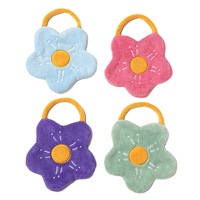 Serviette de bain en microfibre corail brodée en forme de fleur de dessin animé, super douce, écologique, très absorbante, mignonne et personnalisable pour enfants