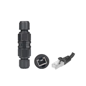 EW-RJ45 IP68 Ethernet Waterproof Cable Inline Circular Network Connector For Data Communication