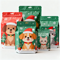 Sacs de nourriture pour animaux de compagnie de Noël Stand-Up Pouch avec Valve en aluminium