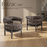 Chaise de salle à manger moderne en microfibre à imprimé léopard avec dossier rond et pieds en métal, siège d'appoint, mobilier pour la maison et la restauration