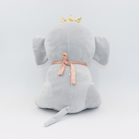 Peluche éléphant en peluche douce personnalisée avec couronne